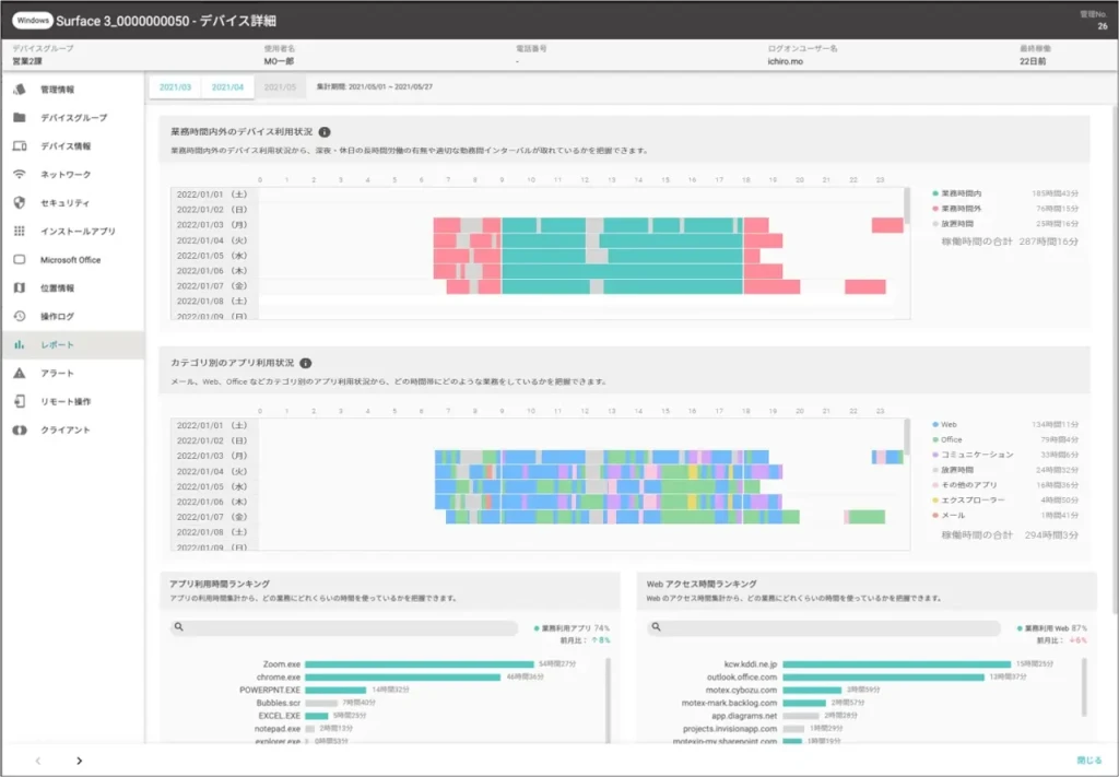 LANSCOPE Endpoint Manager Cloud Operation log