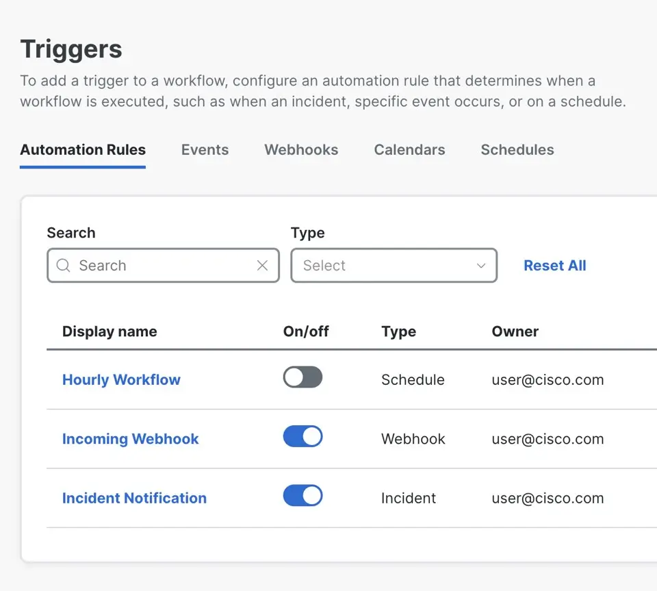 Cisco XDR Triggers